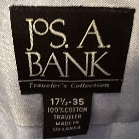 JOSEPH A. BANK MEN’S TRAVELER BLUE BUTTON DOWN COLLAR/17.5-35/NEW WITHOUT TAGS!! - Picture 7 of 12